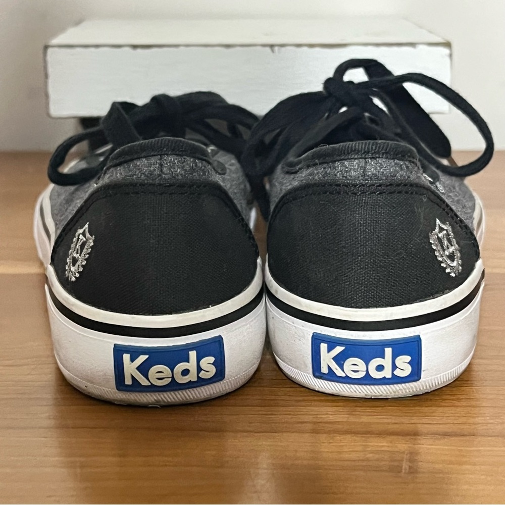 Keds Double Up Size 6.5 Gray‎ Wool Black Canvas Lace Up Sneaker Sample Shoe - Picture 5 of 8